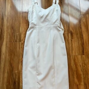 Black Halo Cream Sheath Dress Sweetheart Neckline